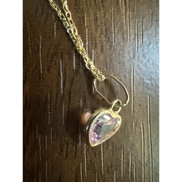 14K Solid Gold Minimalist 19” Chain 0.7mm with Dainty Pink Zircon Pendant - Picture 10 of 15